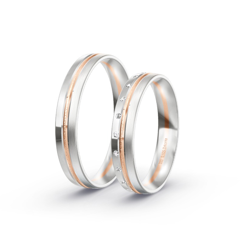 2 Eheringe / Partnerringe BiColor - Modell 2200 Sulingen