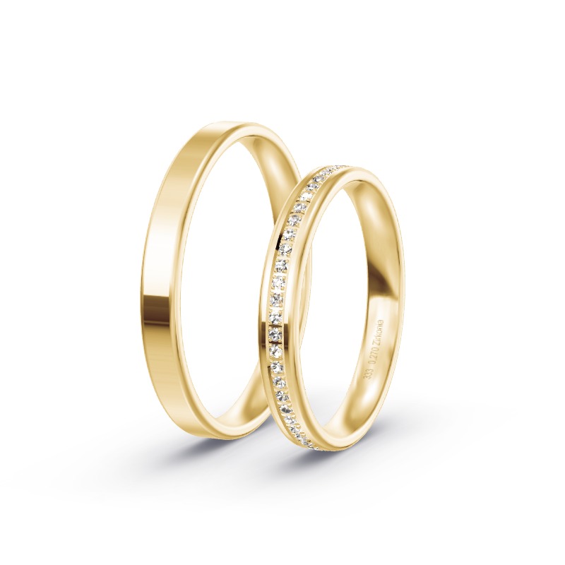2 Eheringe / Partnerringe Gelbgold Modell 2115 Solingen