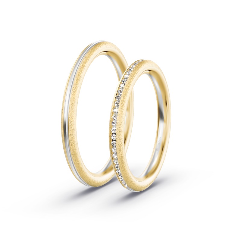 2 Eheringe / Partnerringe BiColor - Modell 2293 Eutin