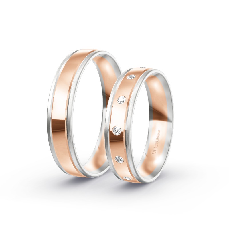 2 Eheringe / Partnerringe BiColor - Modell 2243 Sondershausen
