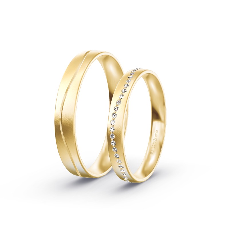 2 Eheringe / Partnerringe Gelbgold Modell 2113 Siegburg