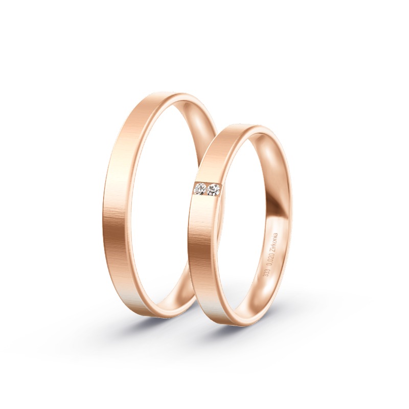 2 Eheringe / Partnerringe Roségold Modell 2540 Fellbach