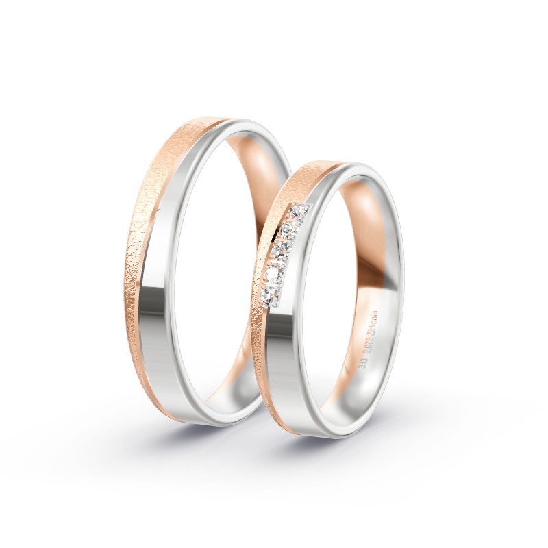 2 Eheringe / Partnerringe BiColor - Modell 2213 Ochsenfurt
