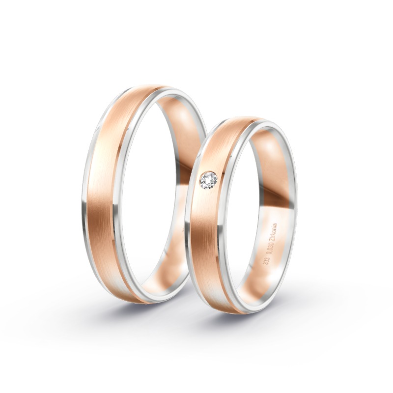 2 Eheringe / Partnerringe BiColor - Modell 1689 Heideck