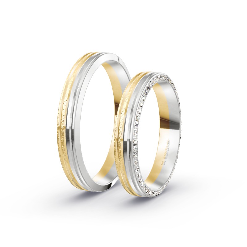 2 Eheringe / Partnerringe BiColor - Modell 2313 Bad Wörishöfen