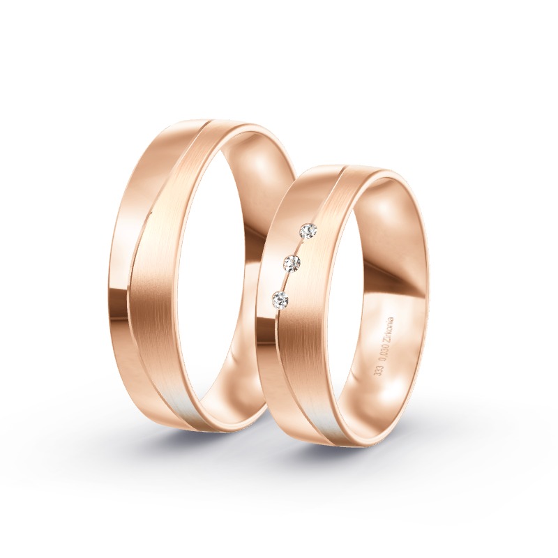 2 Eheringe / Partnerringe Roségold Modell 1989 Gaming