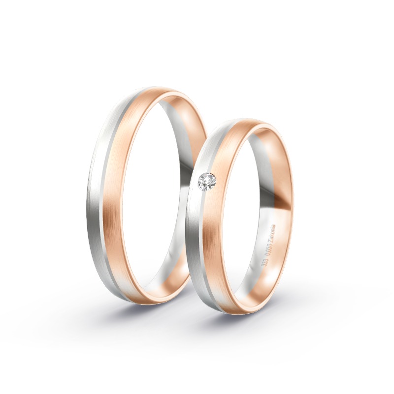 2 Eheringe / Partnerringe BiColor - Modell 1679 Windelsbach