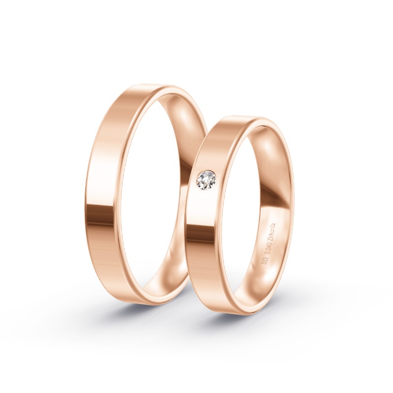 2 Eheringe / Partnerringe Roségold Modell 2533 Gröbenzell