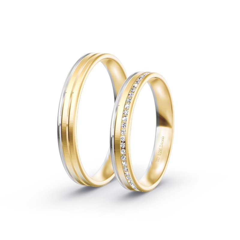 2 Eheringe / Partnerringe BiColor - Modell 2166 Reichenbach