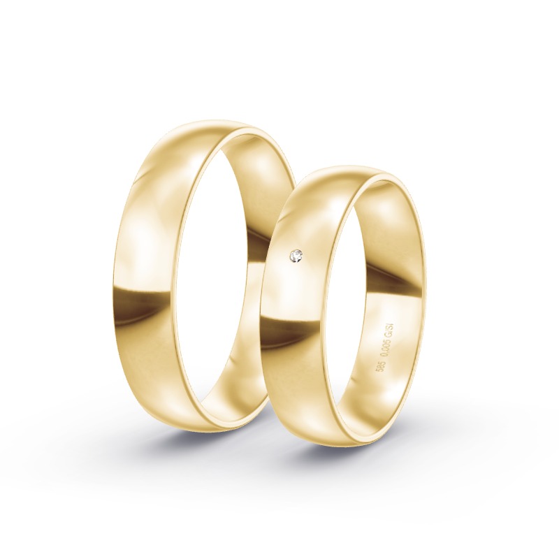 2 Eheringe / Partnerringe Gelbgold Modell 2127 Göppingen