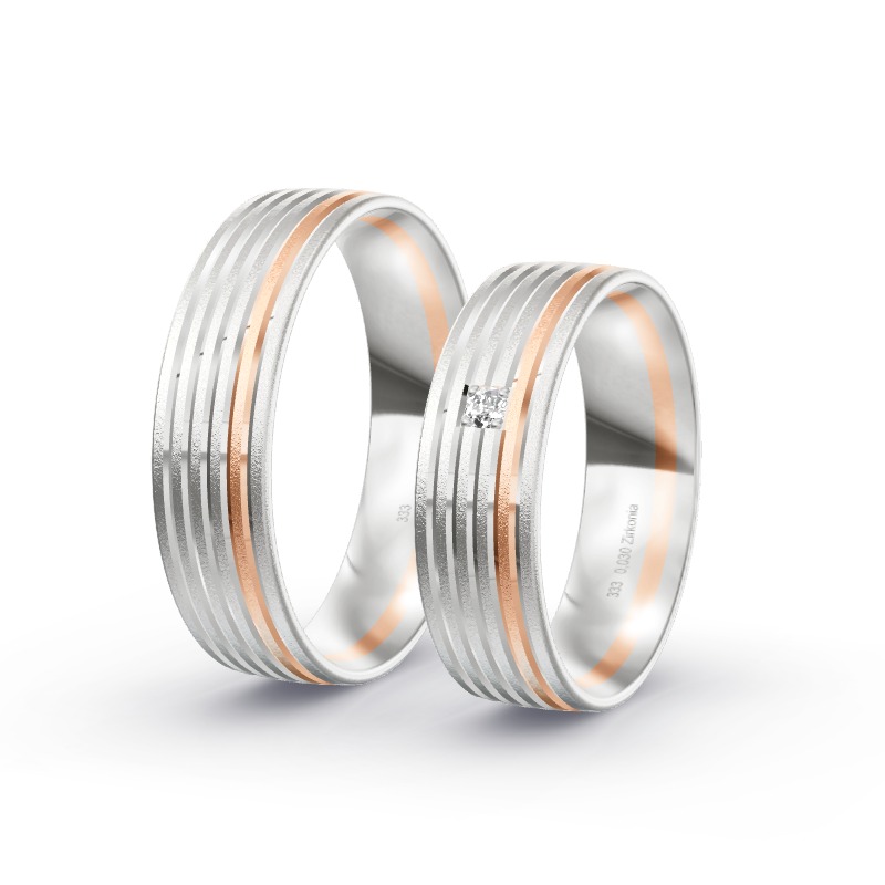 2 Eheringe / Partnerringe BiColor - Modell 2241 Waltershausen