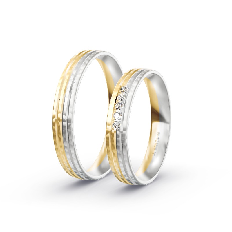 2 Eheringe / Partnerringe BiColor - Modell 2151 Ahrensberg