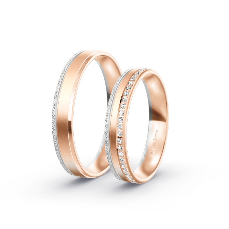 2 Eheringe / Partnerringe BiColor - Modell 2193 Lübbecke