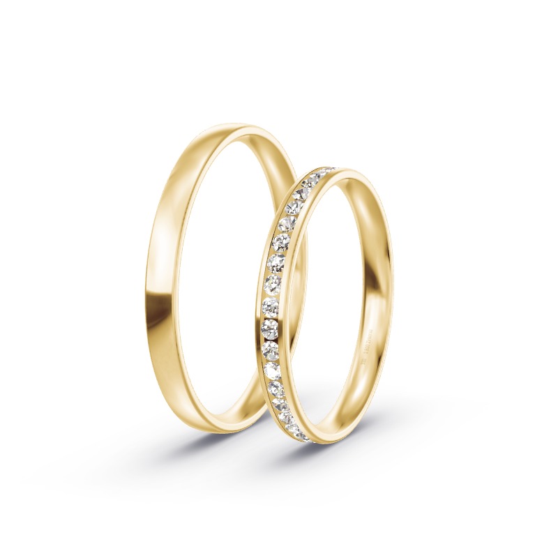2 Eheringe / Partnerringe Gelbgold Modell 2101 Hildesheim