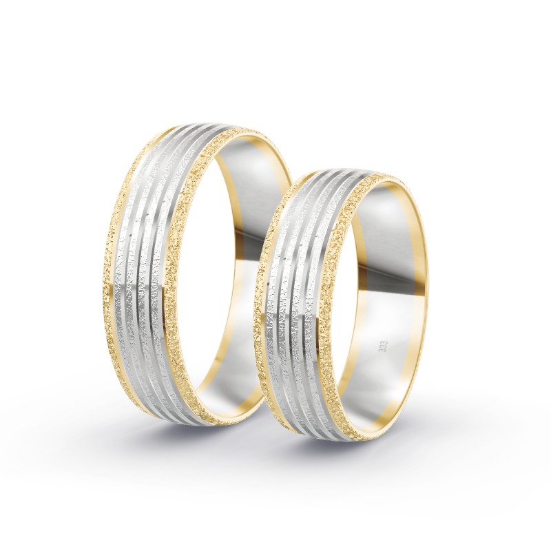 2 Trauringe / Eheringe BiColor - Modell 1549 Neukirchen