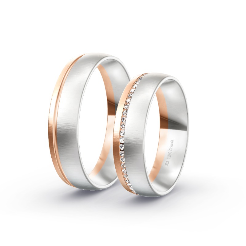 2 Eheringe / Partnerringe BiColor Modell 2019 Jochberg