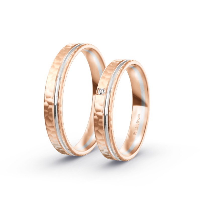 2 Eheringe / Partnerringe 585 Gold BiColor - Modell 2450 Heroldsberg