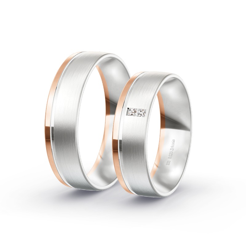 2 Eheringe / Partnerringe BiColor - Modell 1697 Schwandorf