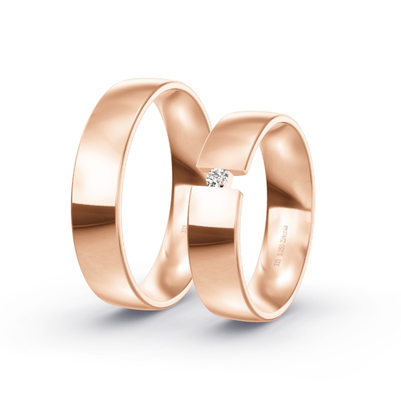 2 Eheringe / Partnerringe Roségold Modell 1782 Mettmann