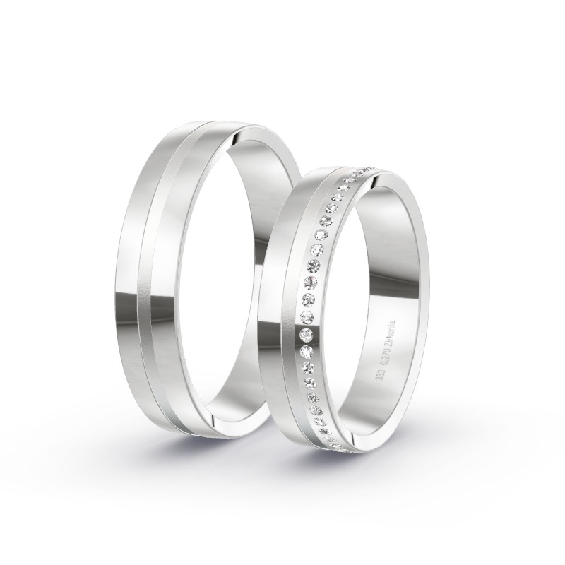 2 Eheringe / Partnerringe Weißgold Modell 2473 Obertraubling