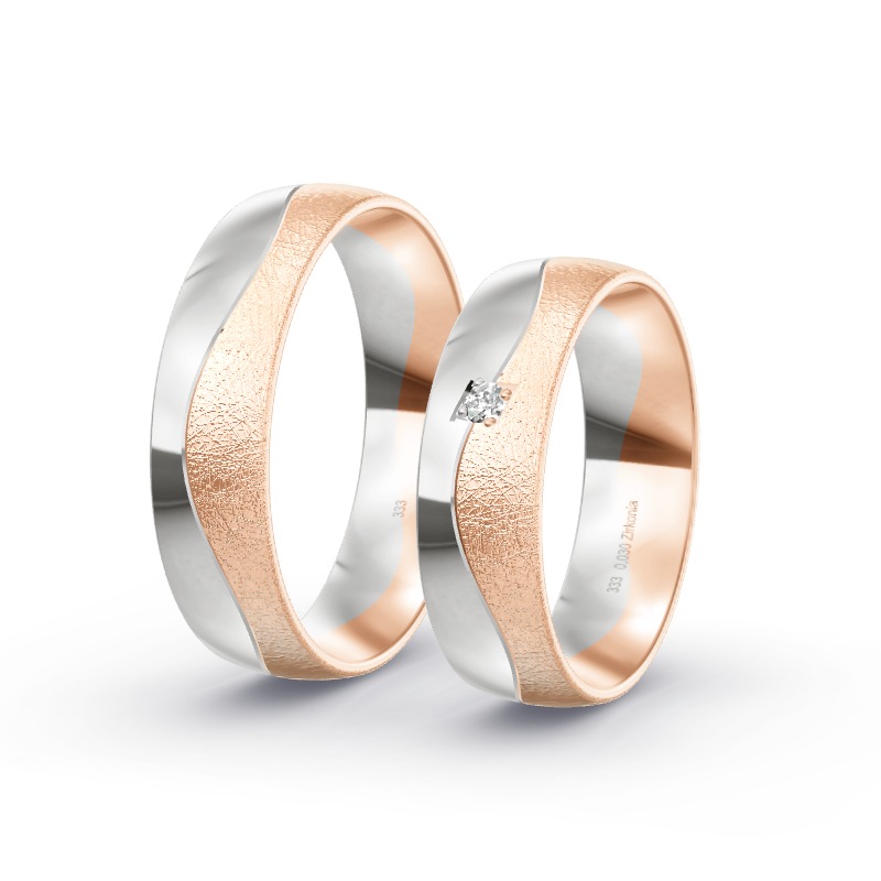2 Eheringe / Partnerringe BiColor Modell 1808 Freigericht