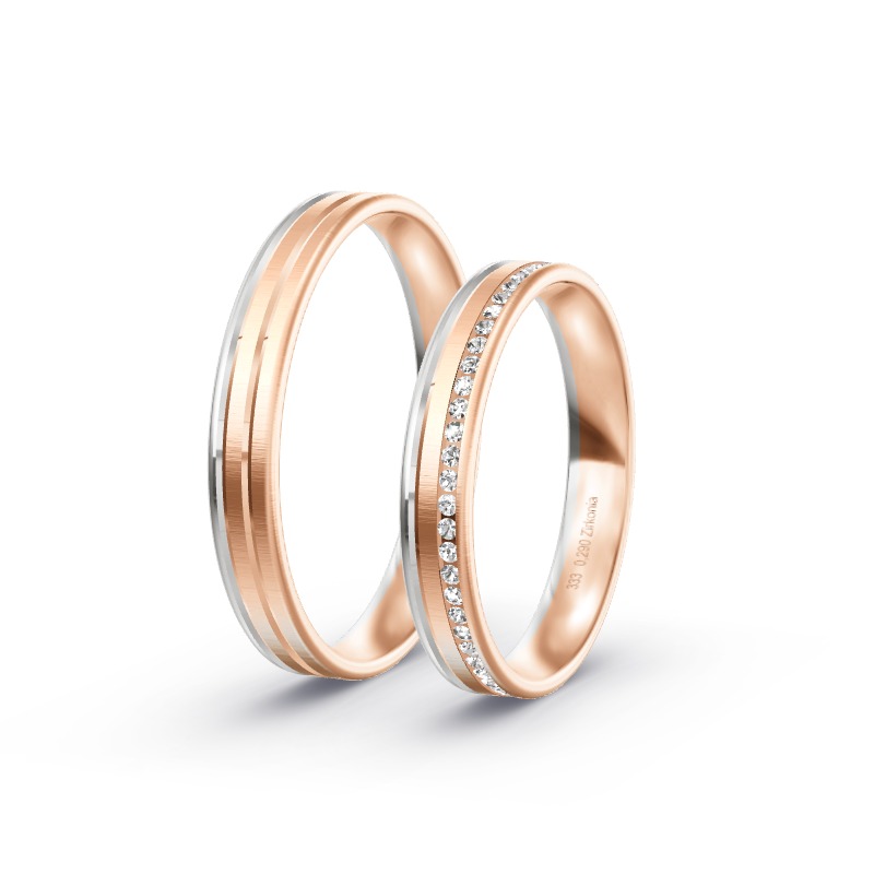 2 Eheringe / Partnerringe BiColor - Modell 2216 Allersberg