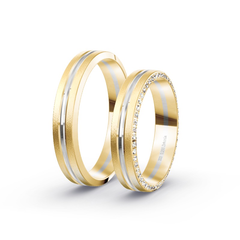 2 Eheringe / Partnerringe BiColor - Modell 2295 Perleberg