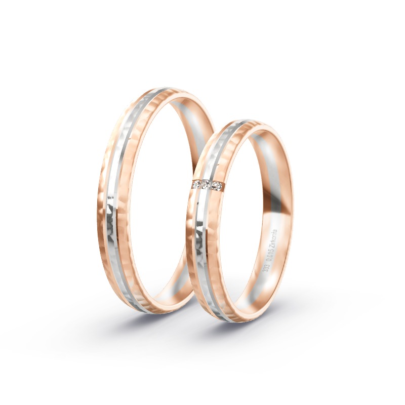 2 Eheringe / Partnerringe BiColor - Modell 2251 Radebeul