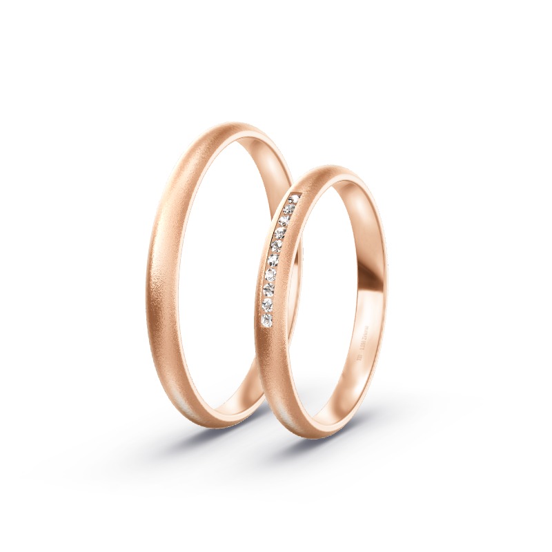 2 Eheringe / Partnerringe Roségold Modell 2520 Ottobrunn