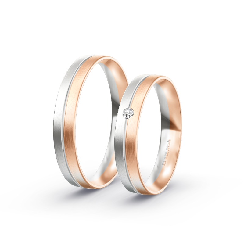 2 Eheringe / Partnerringe BiColor Modell 1818 Gerolstein