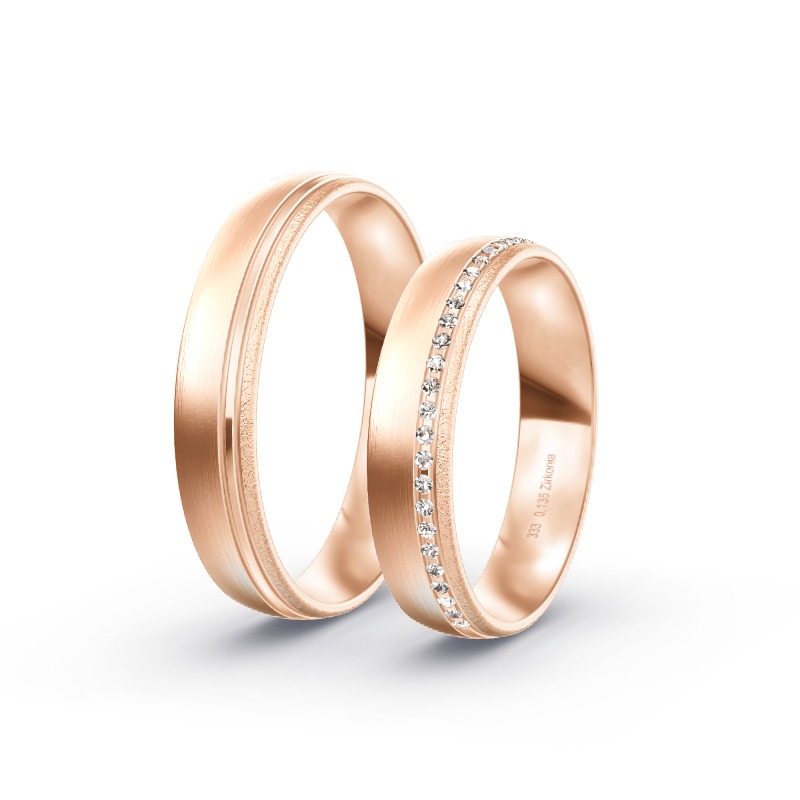 2 Eheringe / Partnerringe Roségold Modell 2539 Leonberg