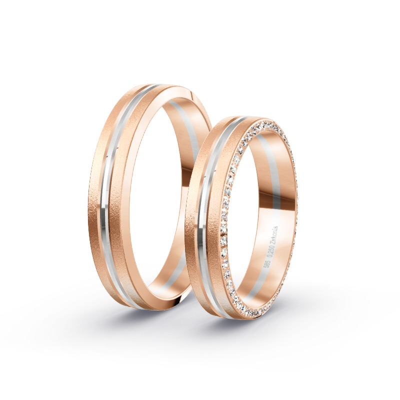 2 Eheringe / Partnerringe BiColor - Modell 2405 Schrozberg