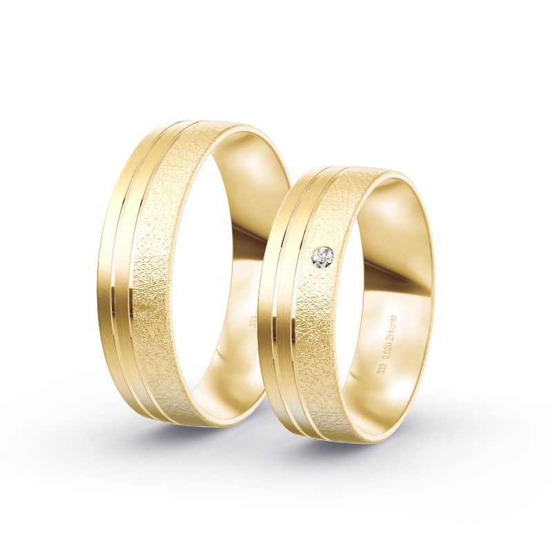 2 Trauringe / Eheringe Gelbgold - Modell 1577 Salzgitter