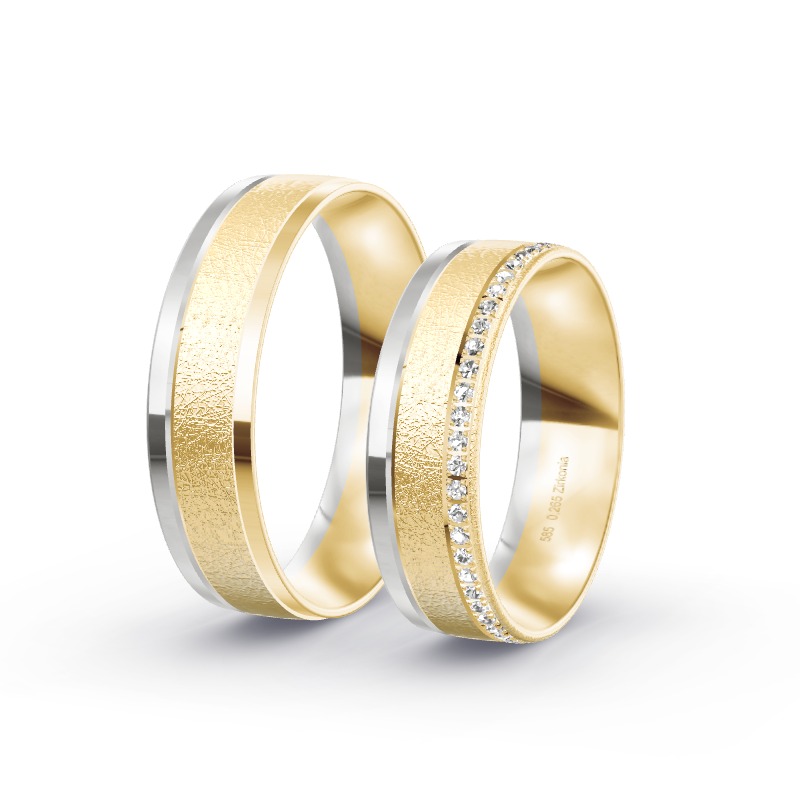 2 Eheringe 585 Gold BiColor - Modell 2302 Marktheidenfeld