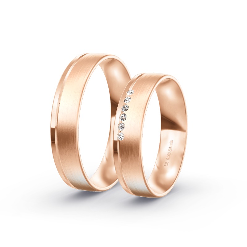 2 Eheringe / Partnerringe Roségold Modell 1797 Flieden