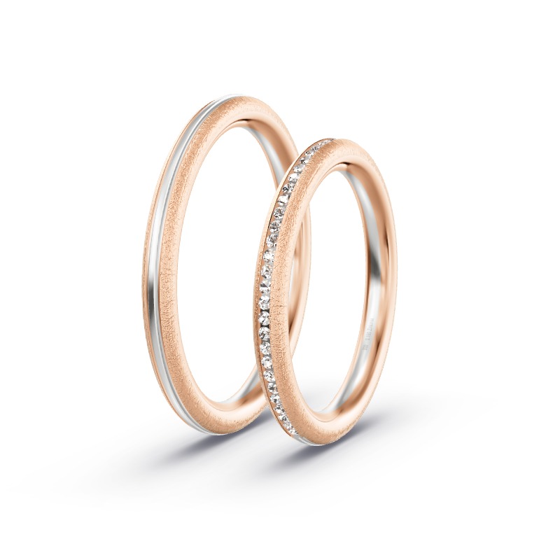 2 Eheringe / Partnerringe BiColor - Modell 2403 Schnaittach