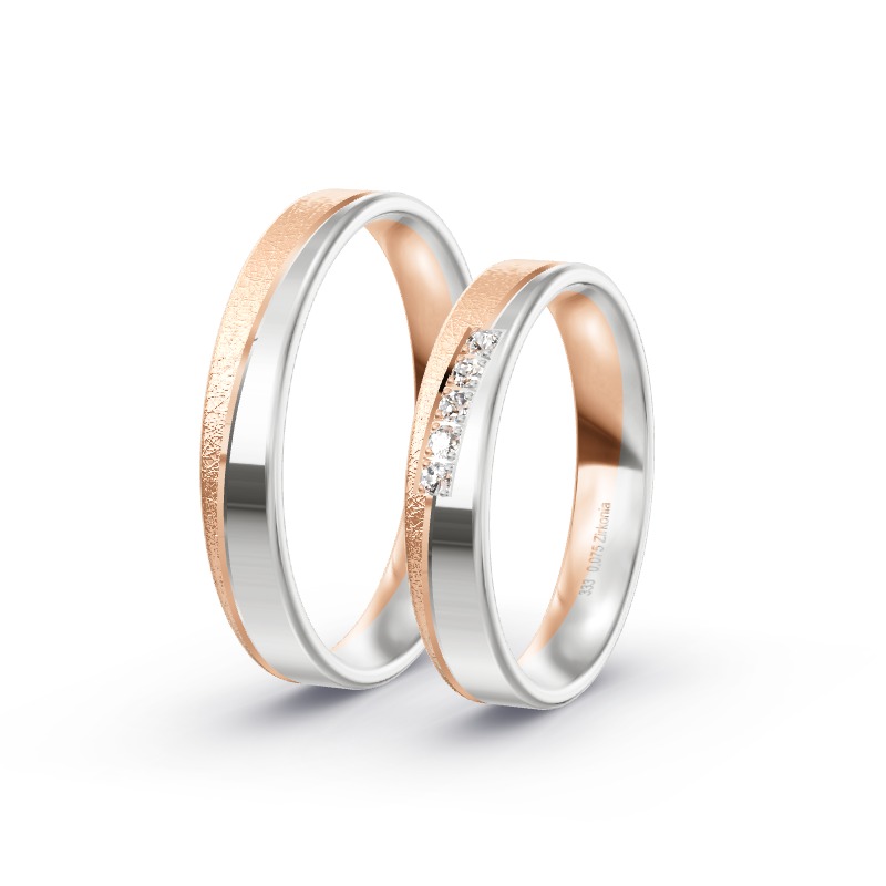 2 Eheringe / Partnerringe BiColor - Modell 2374 Vohburg