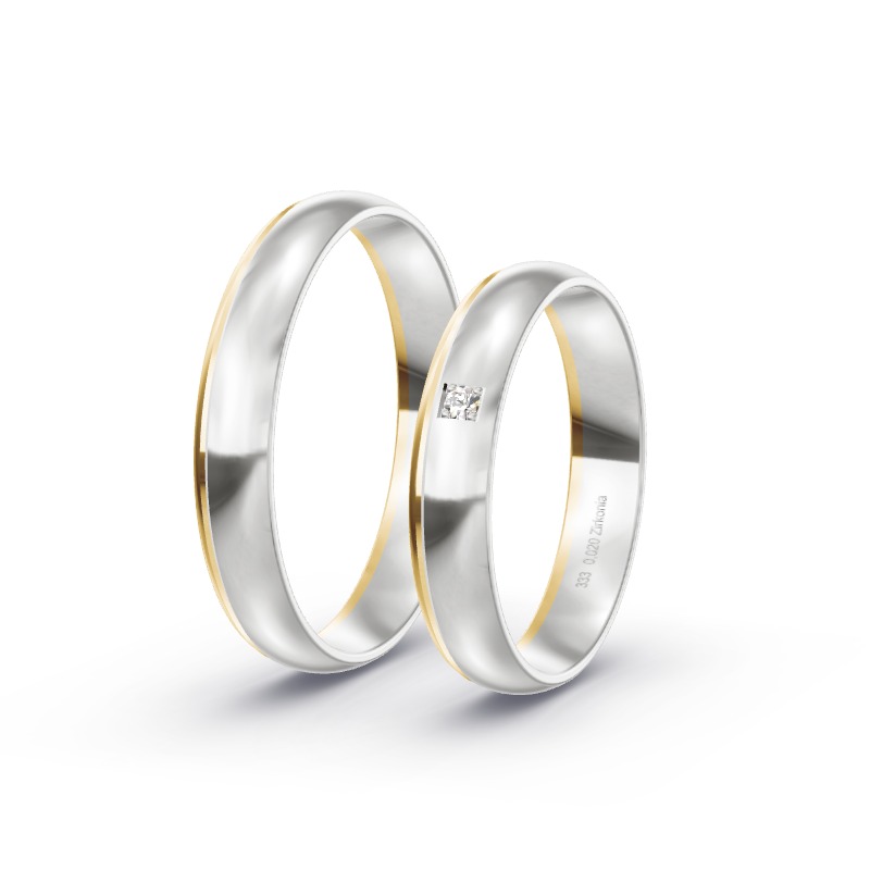 2 Eheringe / Partnerringe BiColor - Modell 2309 Schopfheim