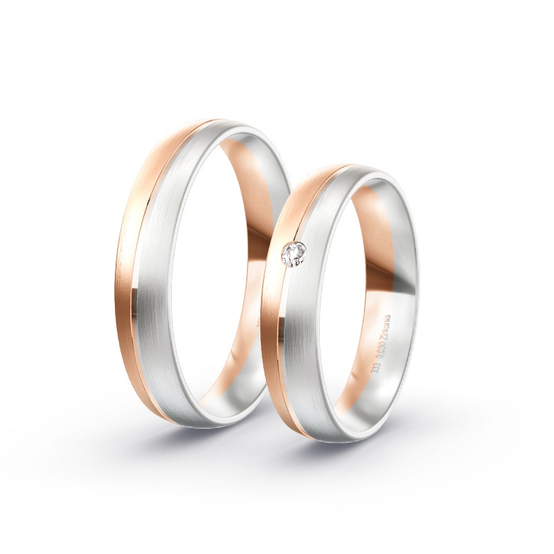 2 Eheringe / Partnerringe BiColor Modell 1772 Arnstorf