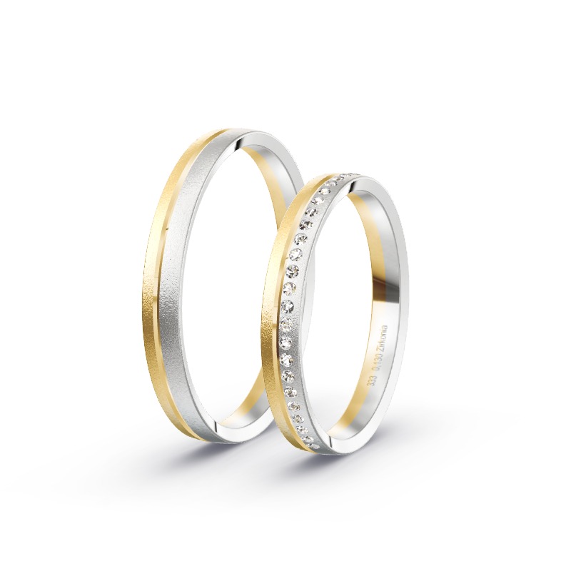 2 Eheringe / Partnerringe BiColor - Modell 2339 Buchholz
