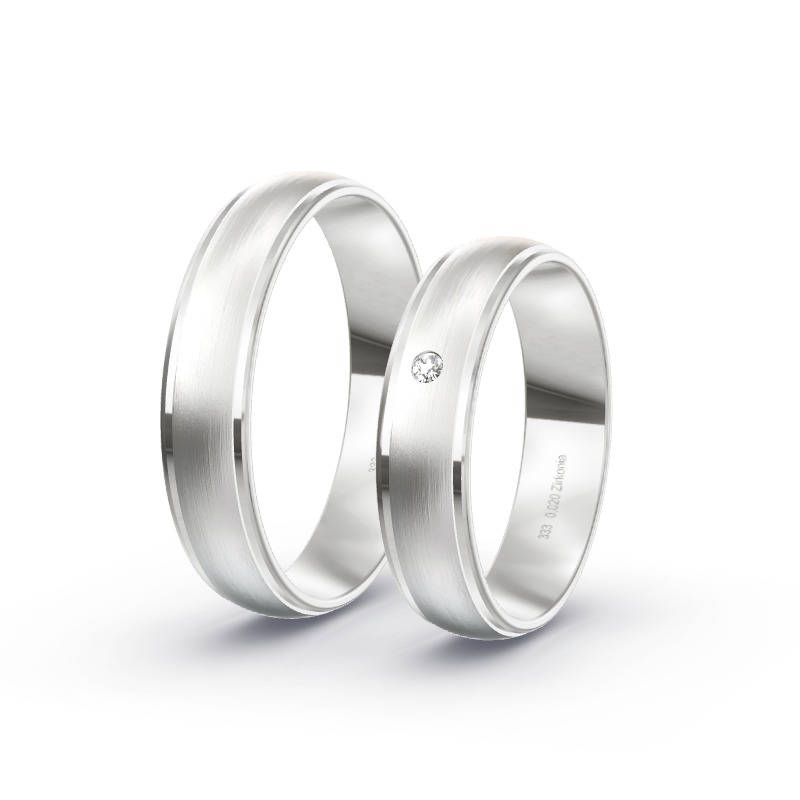 2 Eheringe / Partnerringe Weißgold - Modell 1692 Manching