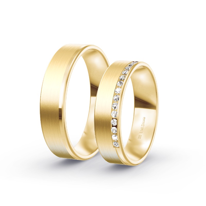 2 Eheringe / Partnerringe Gelbgold Modell 1902 Fremdingen