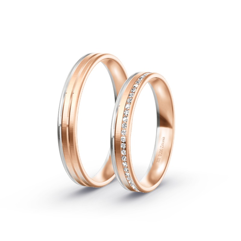 2 Eheringe / Partnerringe BiColor - Modell 2377 Tutzing