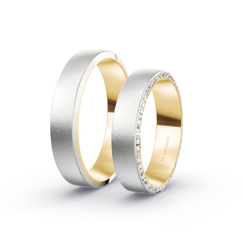 2 Trauringe / Eheringe BiColor - Modell 1557 Minden