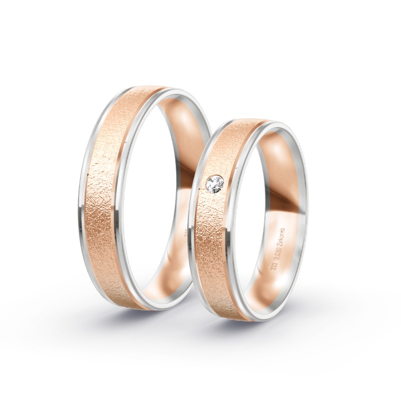 2 Eheringe / Partnerringe BiColor - Modell 2367 Pappenheim