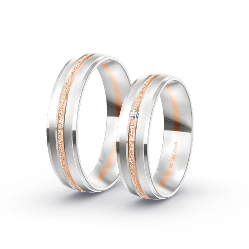 2 Eheringe / Partnerringe BiColor - Modell 2237 Eckersdorf