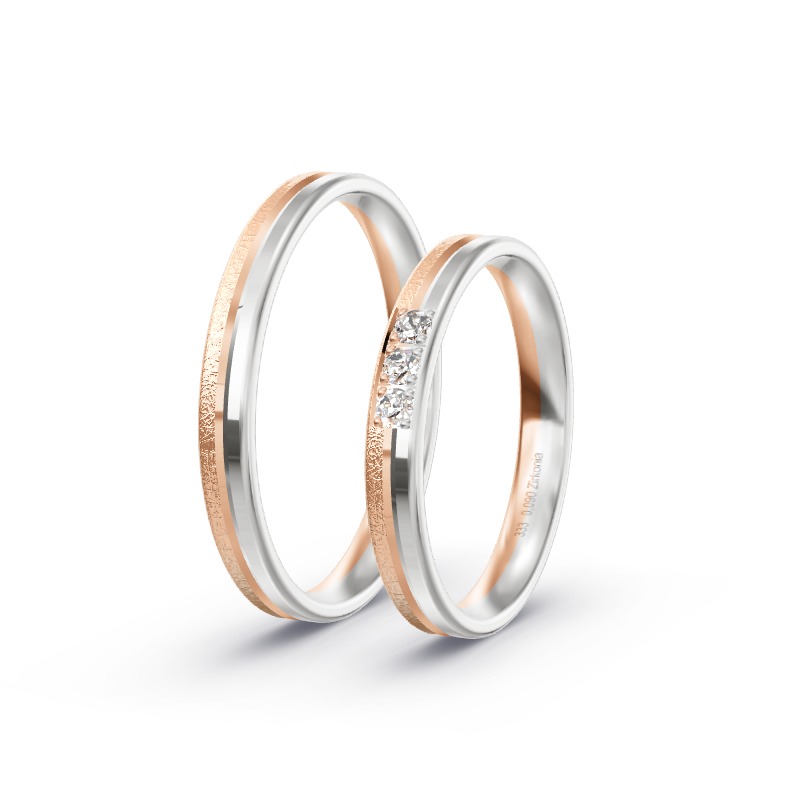 2 Eheringe / Partnerringe BiColor - Modell 2426 Dormagen