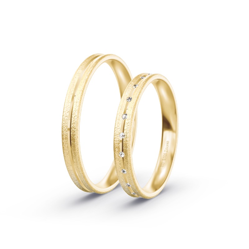 2 Eheringe / Partnerringe Gelbgold Modell 2105 Brennberg