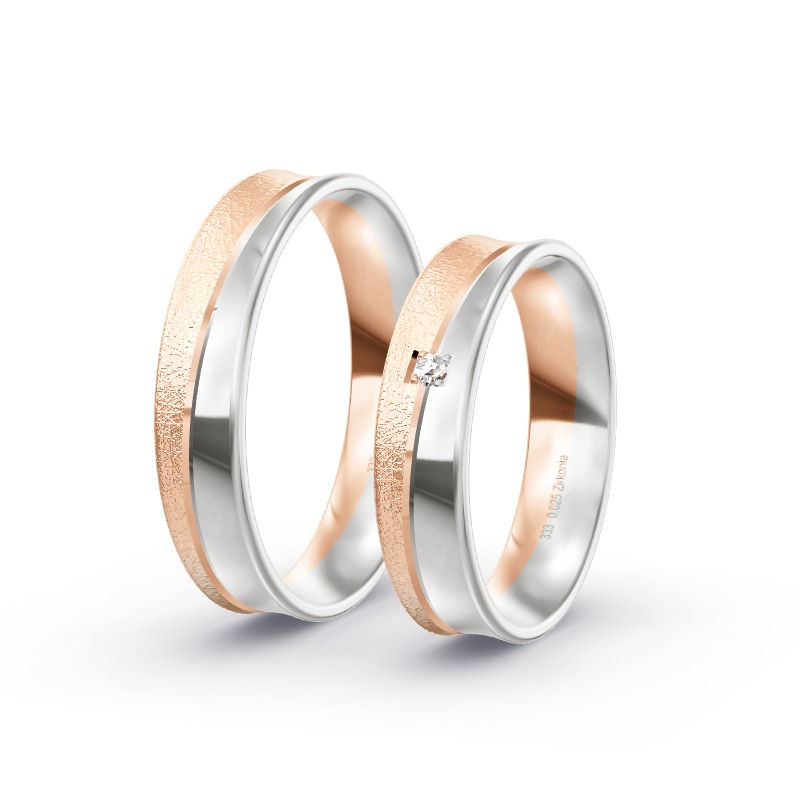 2 Eheringe / Partnerringe BiColor - Modell 2262 Roßtal