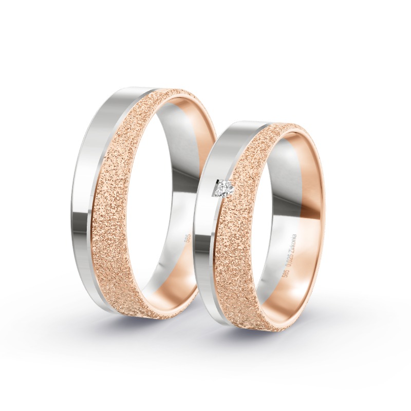 2 Eheringe / Partnerringe 585 Gold BiColor - Modell 2433 Dülmen